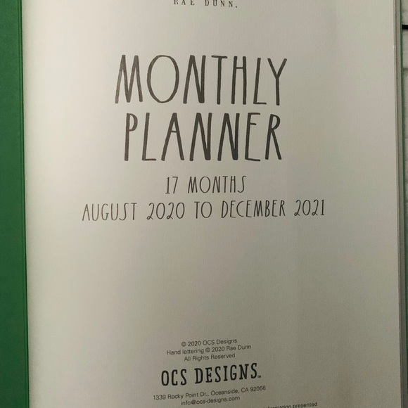 NEW Rae Dunn 2021 Planner - Picture 2 of 2